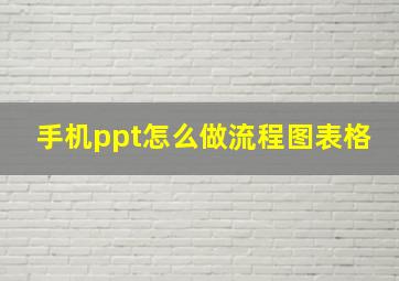 手机ppt怎么做流程图表格