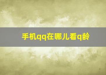 手机qq在哪儿看q龄