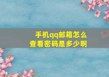 手机qq邮箱怎么查看密码是多少啊