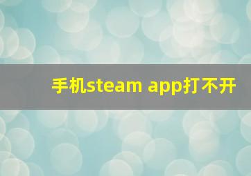 手机steam app打不开