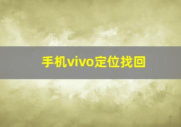 手机vivo定位找回