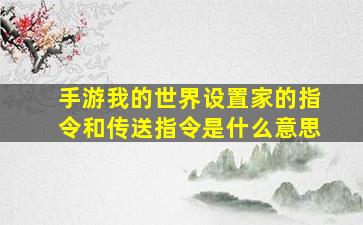 手游我的世界设置家的指令和传送指令是什么意思