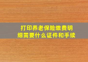 打印养老保险缴费明细需要什么证件和手续