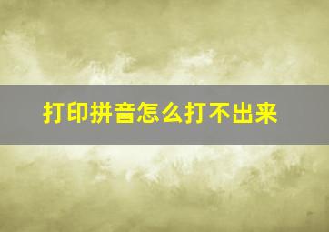 打印拼音怎么打不出来