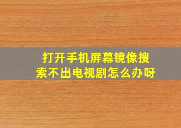 打开手机屏幕镜像搜索不出电视剧怎么办呀