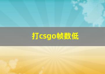 打csgo帧数低