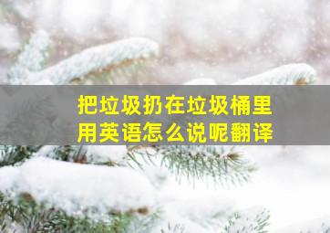 把垃圾扔在垃圾桶里用英语怎么说呢翻译