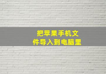 把苹果手机文件导入到电脑里