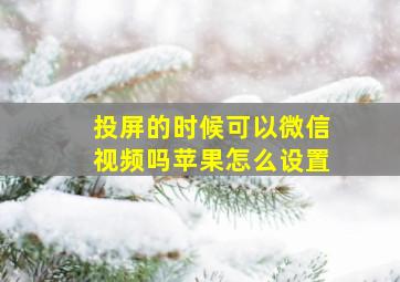 投屏的时候可以微信视频吗苹果怎么设置