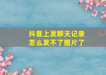 抖音上发聊天记录怎么发不了图片了