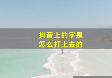 抖音上的字是怎么打上去的