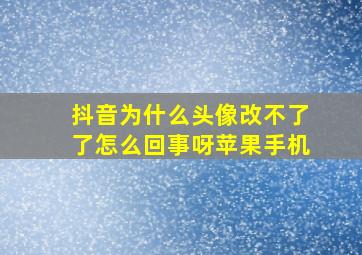 抖音为什么头像改不了了怎么回事呀苹果手机