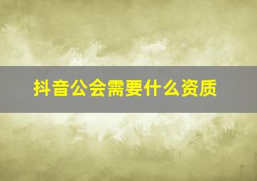 抖音公会需要什么资质