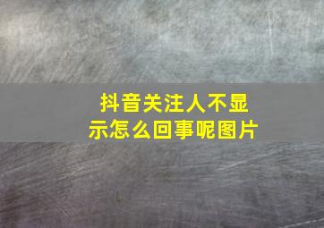 抖音关注人不显示怎么回事呢图片