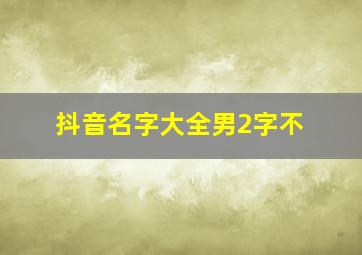 抖音名字大全男2字不