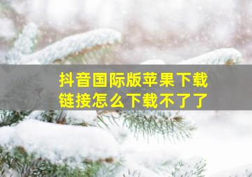 抖音国际版苹果下载链接怎么下载不了了