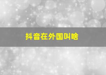 抖音在外国叫啥