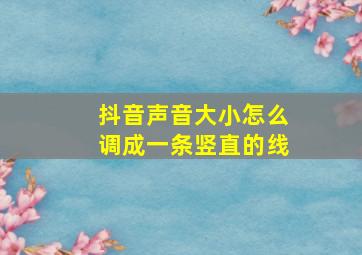 抖音声音大小怎么调成一条竖直的线