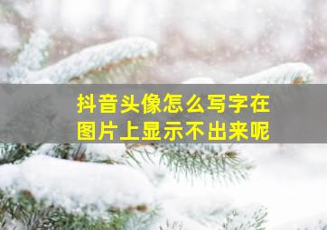 抖音头像怎么写字在图片上显示不出来呢