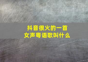 抖音很火的一首女声粤语歌叫什么