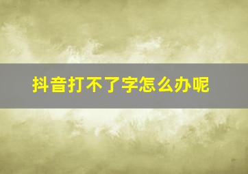 抖音打不了字怎么办呢