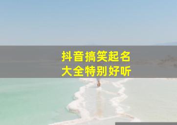 抖音搞笑起名大全特别好听