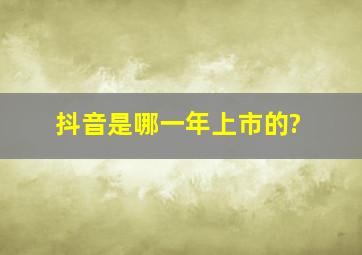 抖音是哪一年上市的?