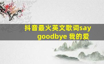 抖音最火英文歌词saygoodbye 我的爱