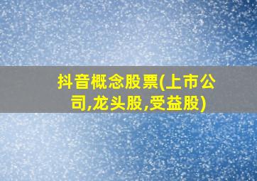 抖音概念股票(上市公司,龙头股,受益股)