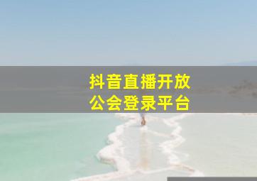 抖音直播开放公会登录平台