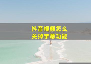 抖音视频怎么关掉字幕功能