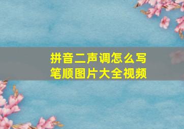 拼音二声调怎么写笔顺图片大全视频