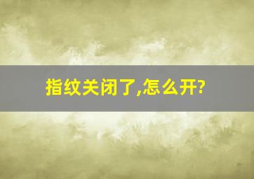 指纹关闭了,怎么开?