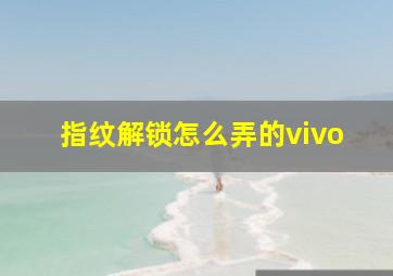 指纹解锁怎么弄的vivo