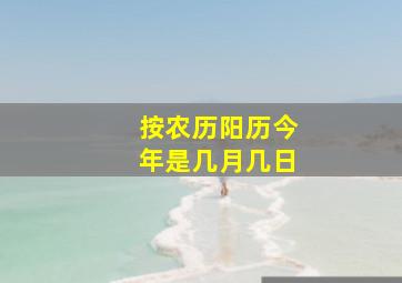 按农历阳历今年是几月几日