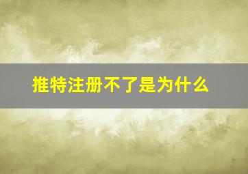 推特注册不了是为什么