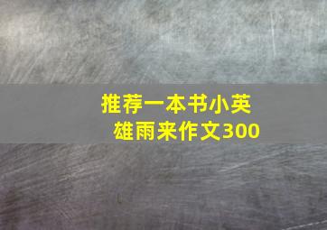 推荐一本书小英雄雨来作文300