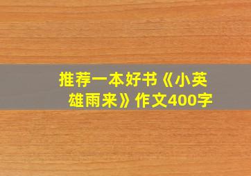 推荐一本好书《小英雄雨来》作文400字