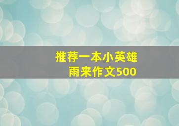 推荐一本小英雄雨来作文500