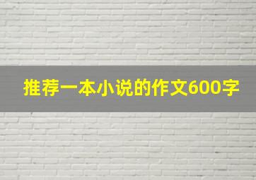 推荐一本小说的作文600字