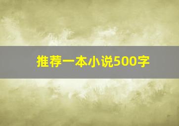 推荐一本小说500字