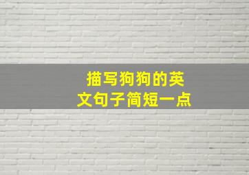 描写狗狗的英文句子简短一点