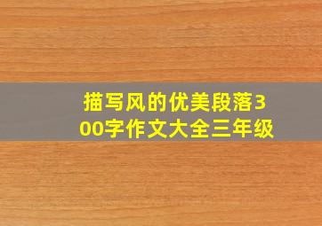 描写风的优美段落300字作文大全三年级