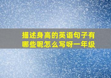 描述身高的英语句子有哪些呢怎么写呀一年级