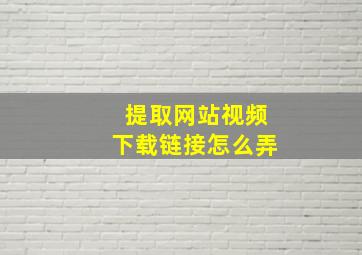 提取网站视频下载链接怎么弄