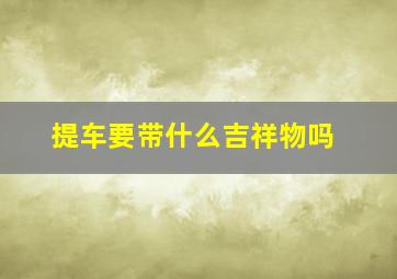 提车要带什么吉祥物吗