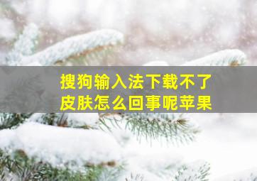 搜狗输入法下载不了皮肤怎么回事呢苹果