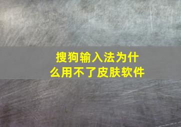 搜狗输入法为什么用不了皮肤软件