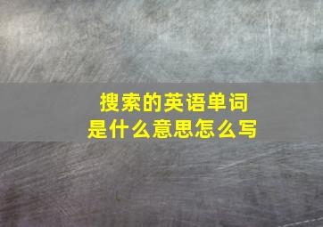 搜索的英语单词是什么意思怎么写