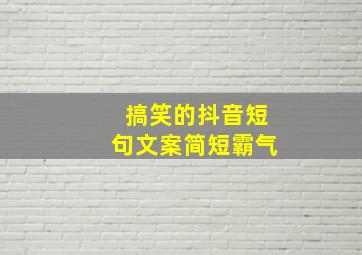 搞笑的抖音短句文案简短霸气